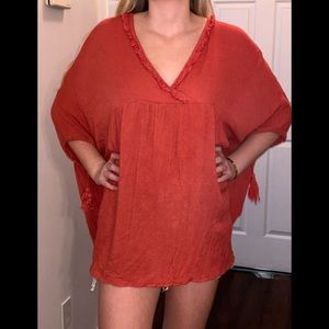 Umgee Orange Babydoll Top